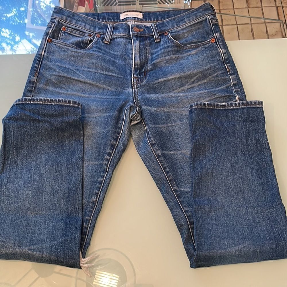 Madewell jeans 27 the slim boyjean blue distressed including crutch area - Picture 10 of 14